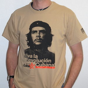 X T-Shirt: Che Guevara Viva la revolucion cubana - Cuba50 - black and orange on tan