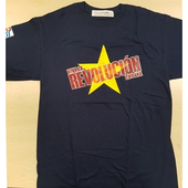 T-Shirt: Star Viva la Revolucion yellow-red on navy blue - unisex