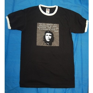 T-shirt: Che Comrade 'If you tremble with injustice' on black shirt