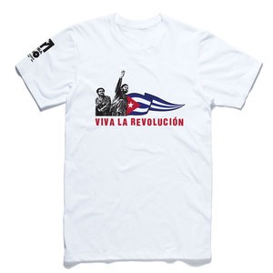 T-Shirt: Che and Fidel - Viva la Revolucion - white shirt