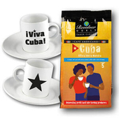 Gift Pack: VIVA CUBA espresso coffee cups + coffee