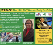 RMT Garden Party for Cuba 12 June 2024