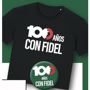 100 Years with Fidel t-shirt and badge
