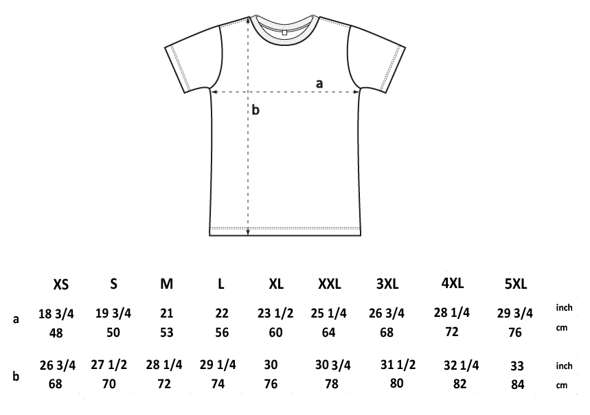 T-shirt sizing